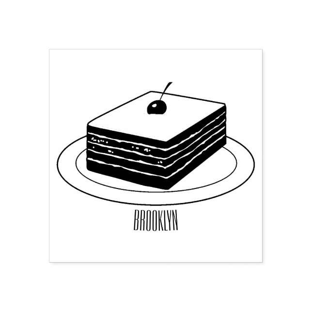 Rainbow cake cartoon illustration  rubber stamp (Imprint)