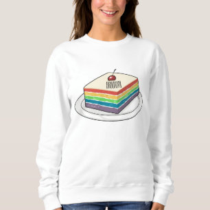 Rainbow cake cartoon illustration  sweatshirt