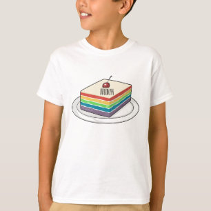 Rainbow cake cartoon illustration  T-Shirt