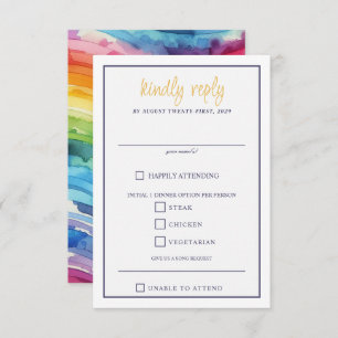 Rainbow Cake Food Choices RSVP Card