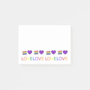 Rainbow Cake Purple Heart LOVE Gay Pride Post Its Post-it Notes