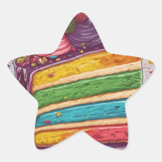 Rainbow Cake Sticker for Celebrations!