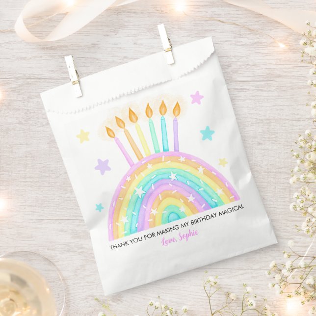 Rainbow Cake with Candles and Sprinkles Favour Bags (Clipped)