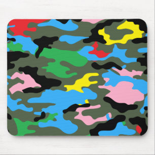 rainbow camo mouse mat