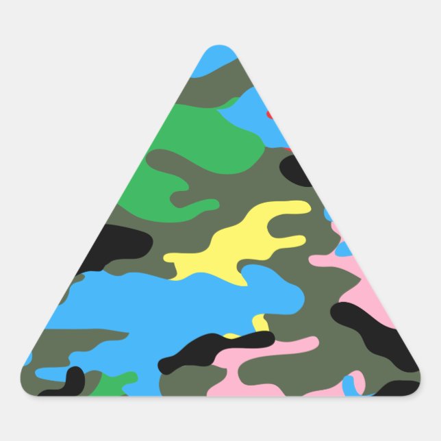 rainbow camo triangle sticker (Front)