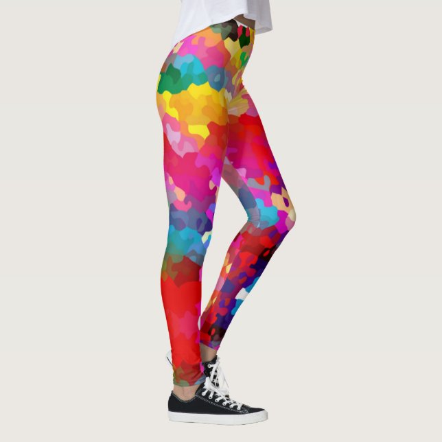 Rainbow Camouflage Leggings - Colourful Pants (Right)