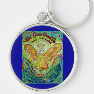 Rainbow Cancer Angel Painting Keychain Pendant