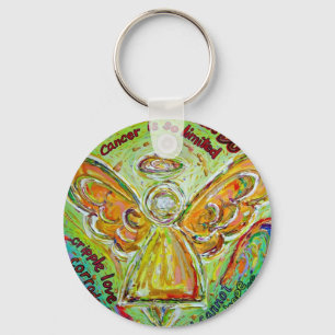 Rainbow Cancer Angel Painting Keychain Pendant