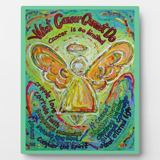 Rainbow Cancer Cannot Do Angel Art Painting Plaque (Front)