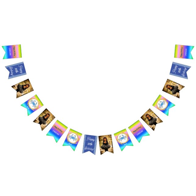 Rainbow Cancer Glitter Birthday Party Bunting (All)