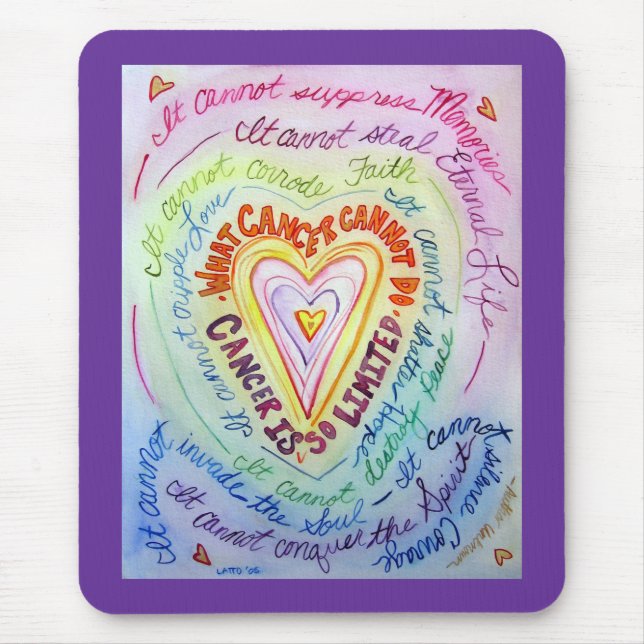 Rainbow Cancer Heart Mousepad (Front)