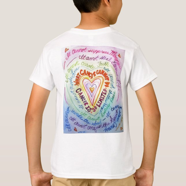 Rainbow Cancer Heart T-shirt (Back)