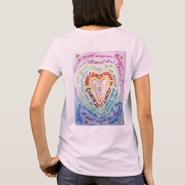 Rainbow Cancer Heart T-shirt (Back)