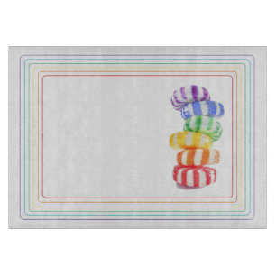 RAINBOW CANDY 11x8 Glass Cutting Board