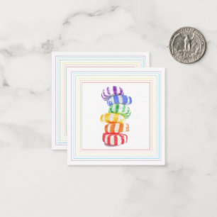 RAINBOW CANDY 2.5" Square Blank Flat Card