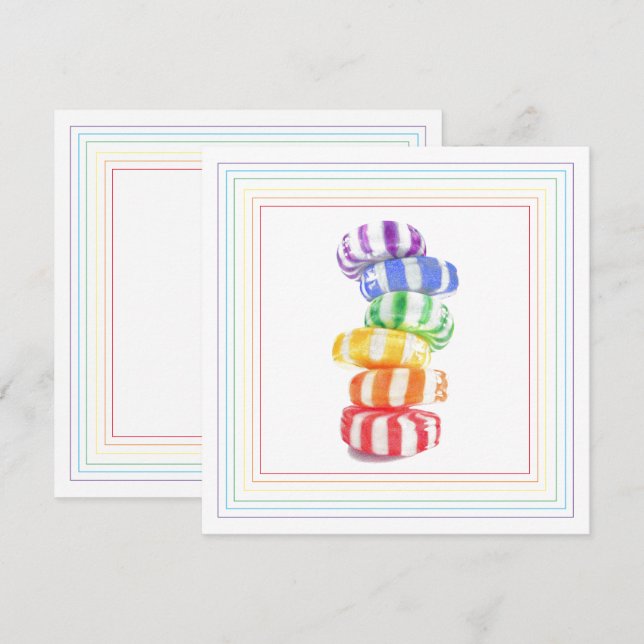 RAINBOW CANDY 5.25" Square Flat Card (Front/Back)