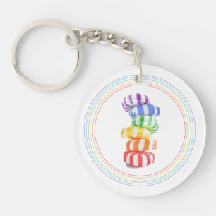 RAINBOW CANDY Acrylic Circle Keychain