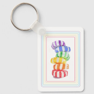 RAINBOW CANDY Aluminium Rectangle Keychain