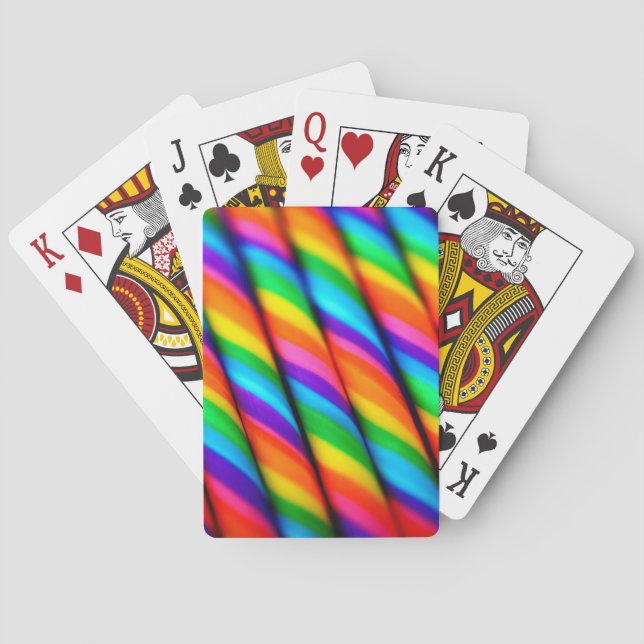 Rainbow Candy Cane Playing Cards (Back)