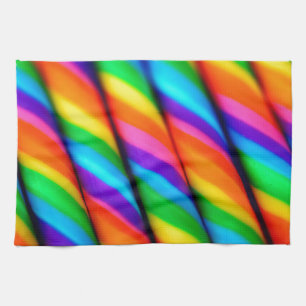 Rainbow Candy Cane Tea Towel