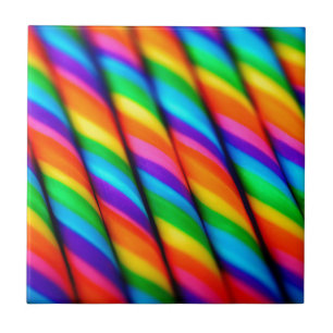 Rainbow Candy Cane Tile