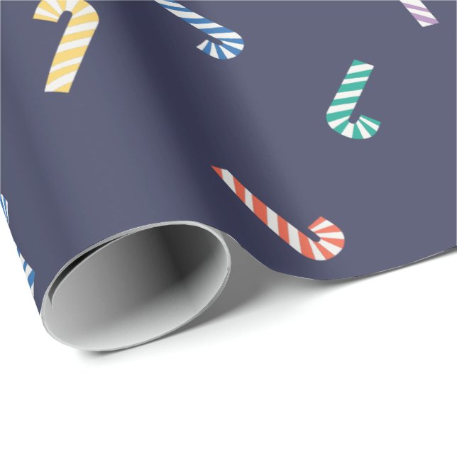 Rainbow Candy Canes by Primary.com Wrapping Paper (Roll Corner)