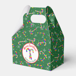 Rainbow Candy Canes Christmas Favour Box