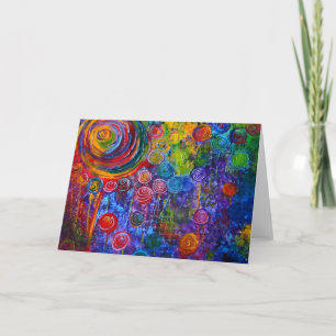 Rainbow Candy Colourful Swirls Card