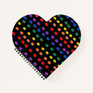 Rainbow Candy Dots on Black  Notebook