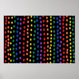 Rainbow Candy Dots on Black  Poster