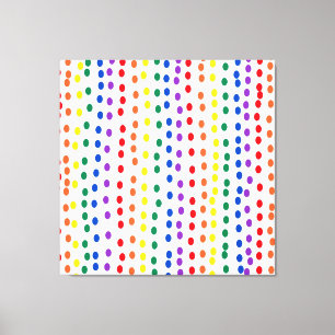 Rainbow Candy Dots on White  Canvas Print
