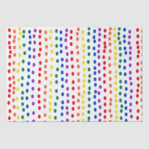 Rainbow Candy Dots on White Tissue Paper
