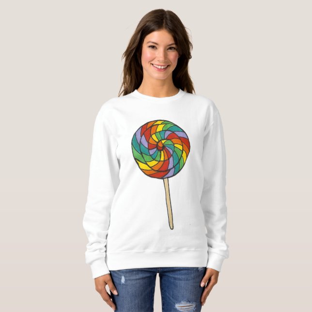 Rainbow Candy LGBT Pride Lollipop Sweatshirt (Front Full)