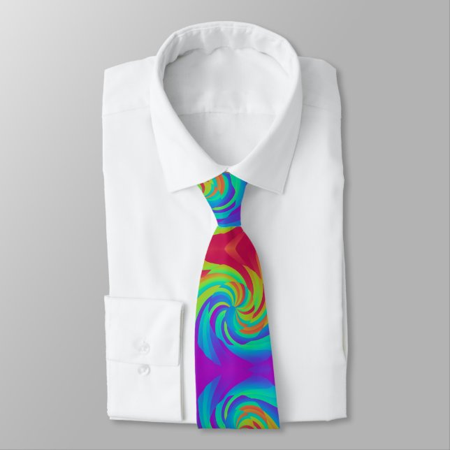 Rainbow candy lollypop swirl pattern background tie (Tied)