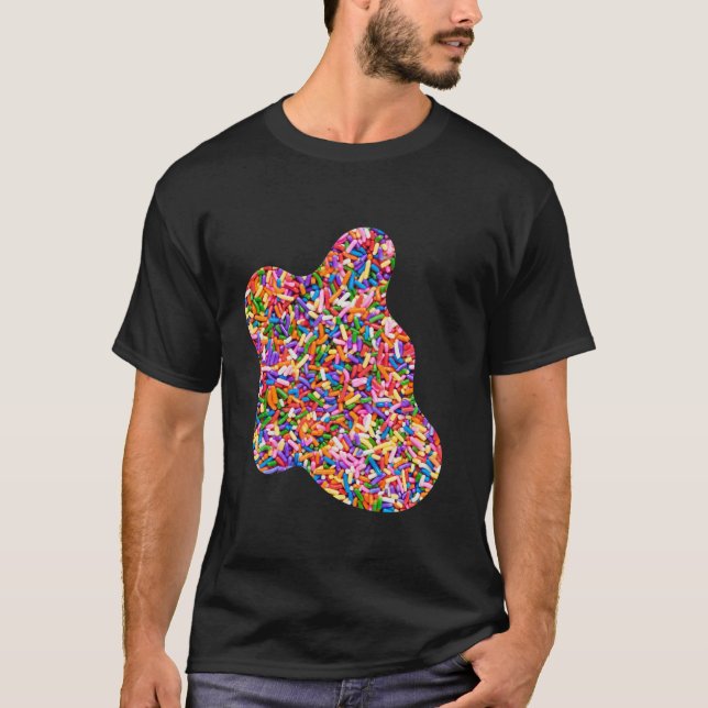 Rainbow Candy Pink Purple Yellow Blue Sprinkles Lo T-Shirt (Front)