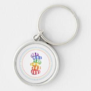RAINBOW CANDY Premium Round Keychain
