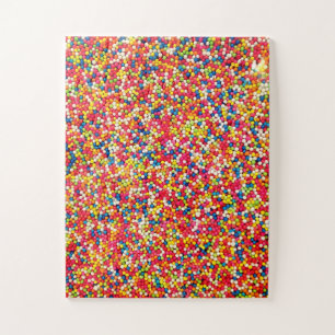 Rainbow Candy Sprinkle Pattern Jigsaw Puzzle