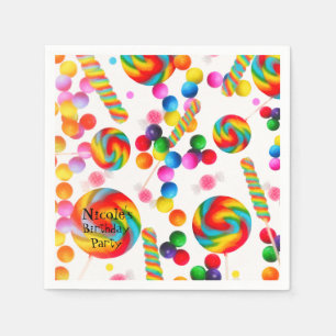 Rainbow Candy Sweet Birthday Party Candyland Napkin