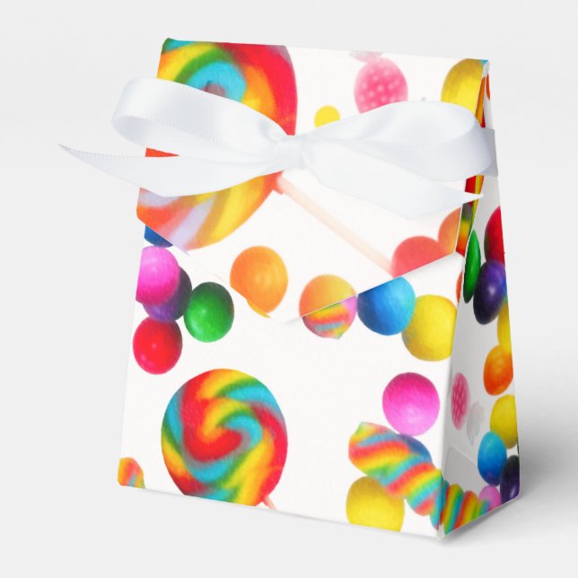 Rainbow Candy Sweet Birthday Party Custom Favour Box (Front Side)