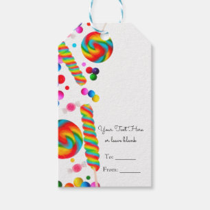 Rainbow Candy Sweet Birthday Party Custom Favour Gift Tags