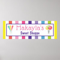 Rainbow Candy Sweet Shoppe Custom Name Birthday