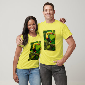 "Rainbow Canopy: A Vibrant Gathering of Toucans in T-Shirt