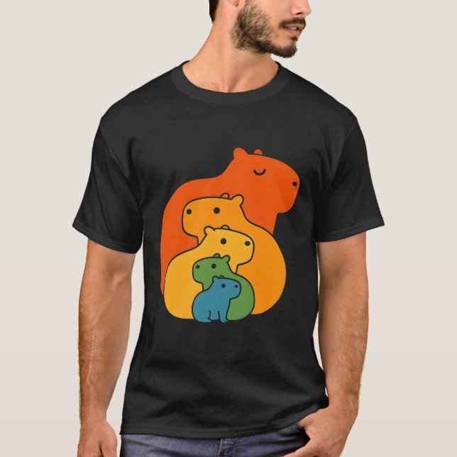 Rainbow capybaras  T-Shirt (Front)