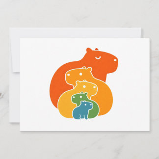 Rainbow capybaras thank you card