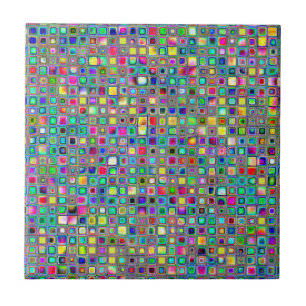 Rainbow 'Carnival' Textured Mosaic Tiles Pattern