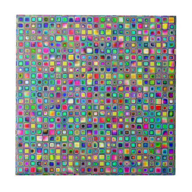 Rainbow 'Carnival' Textured Mosaic Tiles Pattern (Front)