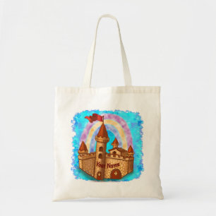 Rainbow Castle custom name Tote Bag