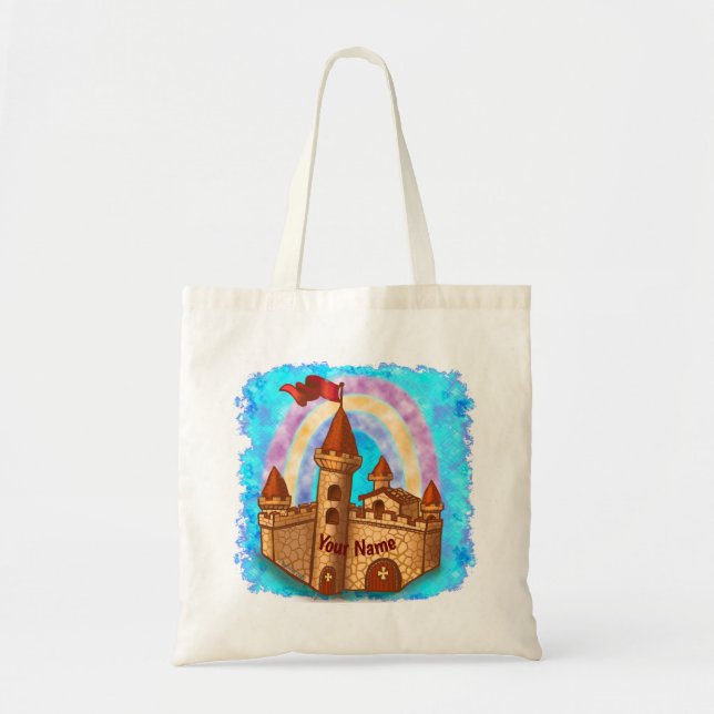 Rainbow Castle custom name Tote Bag (Front)