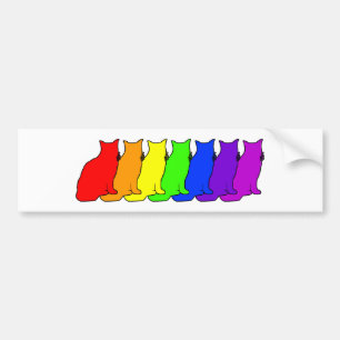 Rainbow Cat Bumper Sticker