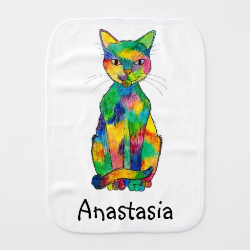 Image of Rainbow Cat Burp Cloth